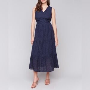 Elegant Navy Blue Sleeveless Dress
